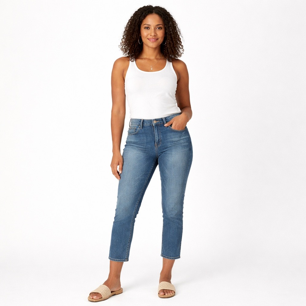 Talbots Signature Slim Crop Jeans Medium Wash Stretch 6p